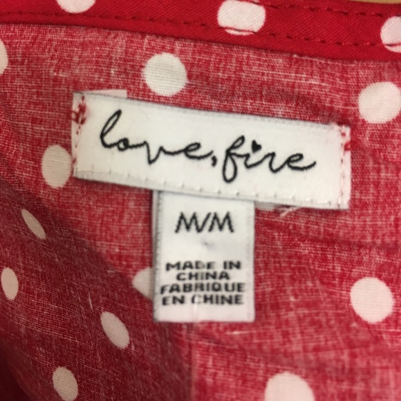 NWT Love, Fire Printed Faux Wrap Blouse - Picture 5 of 7